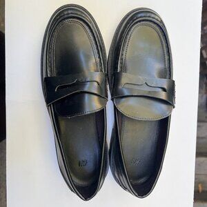 NWOT H&M Chunky Leather Penny Loafers